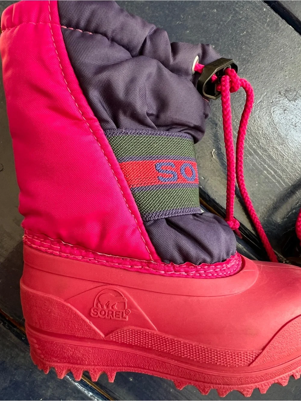 SOREL Kids Size 6 Pink Purple Insulated Waterproof Winter Snow Boots